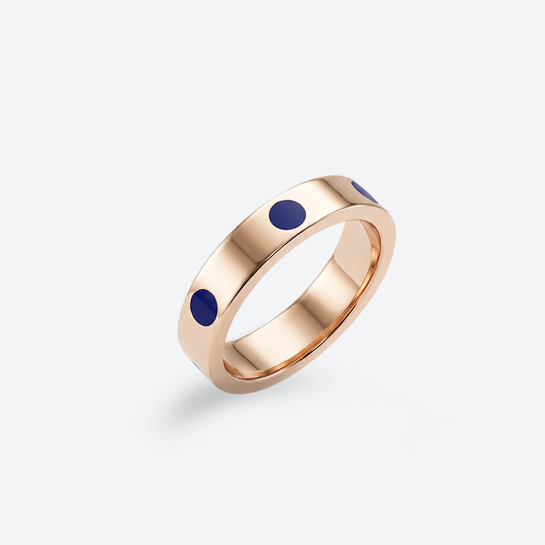 DOTTO Ring – Blaue Emaille