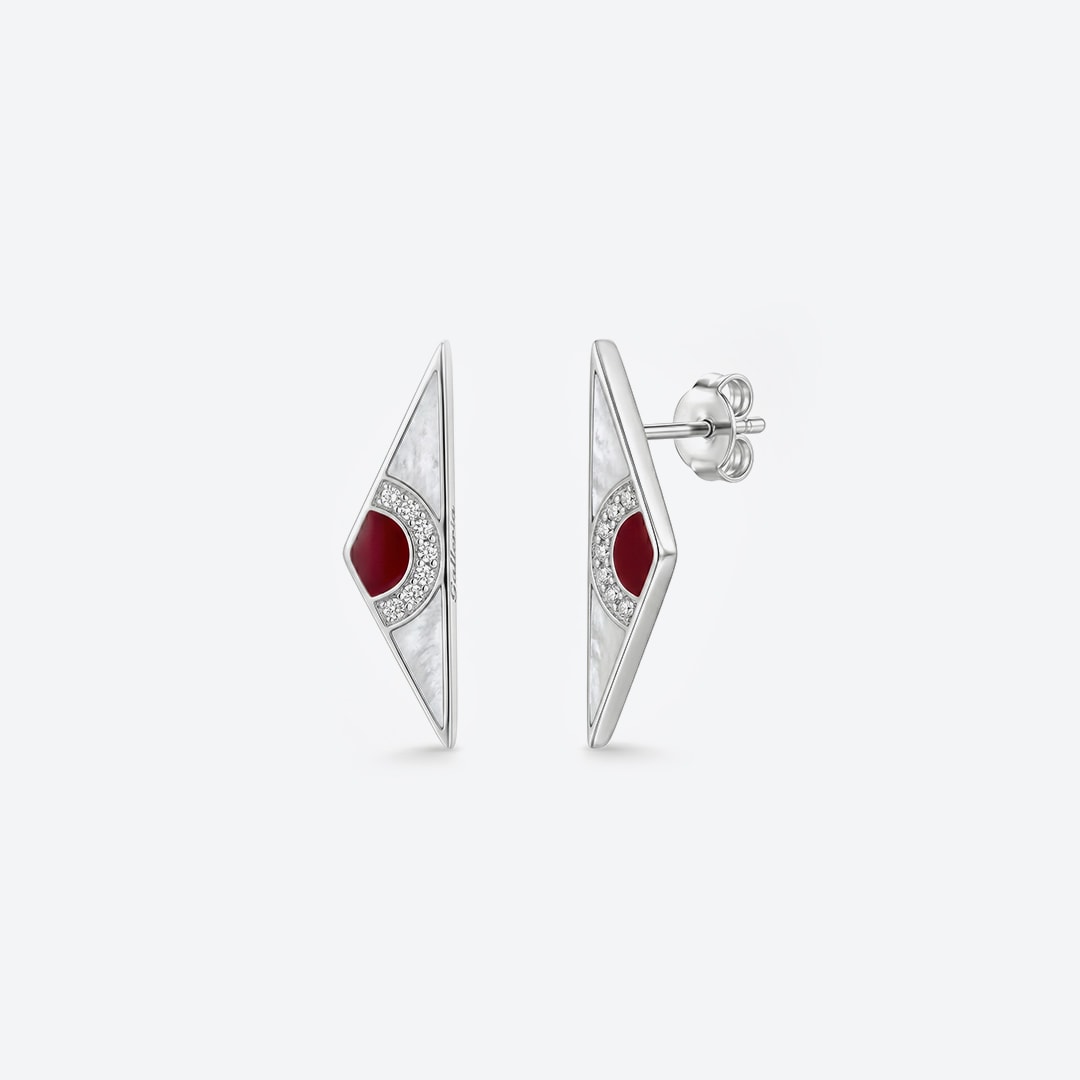 EYE OF CHIMERA Ohrringe – Rote Emaille
