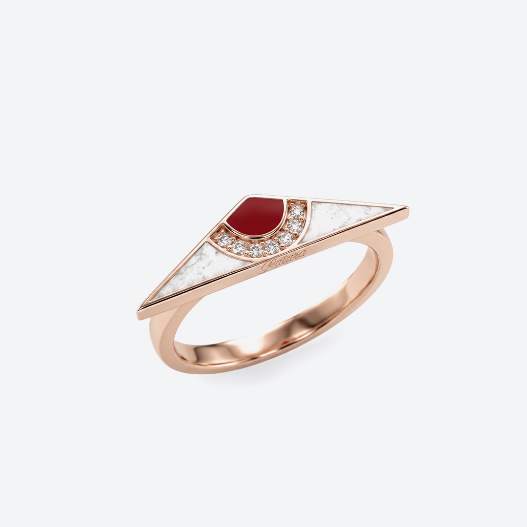 EYE OF CHIMERA Ring – Rote Emaille