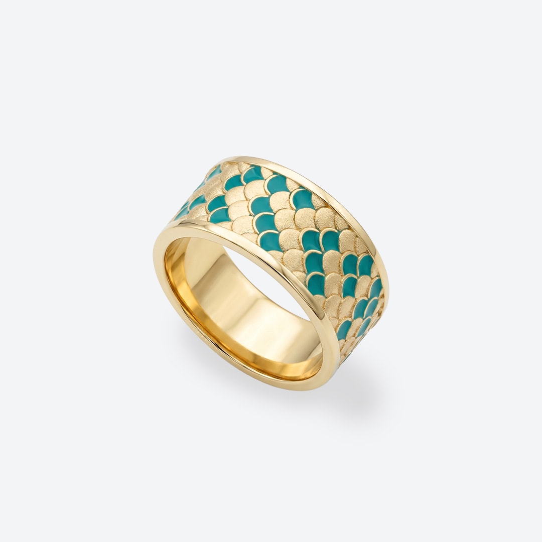 CHIMERA Ring – Grüner Emaille
