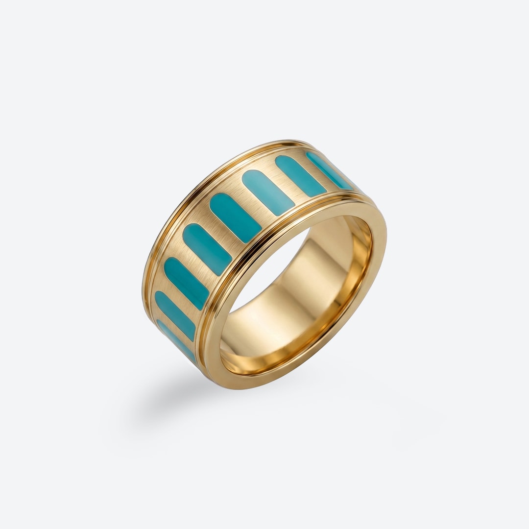 COLLUM Ring – Türkisfarbener Email